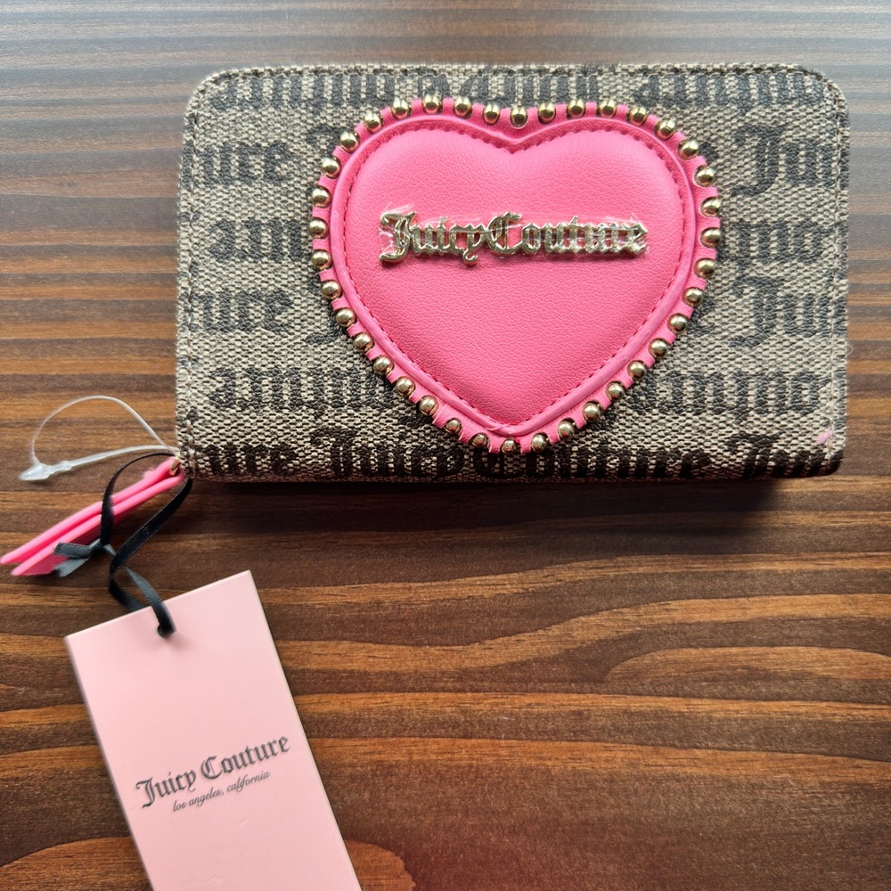 Juicy Couture Brown and Pink Heart Wallet